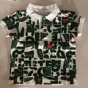 Lacoste Kids Polo Shirt - Green, White, and Red